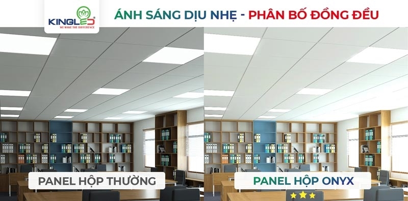 Đèn led Panel Onyx ánh sáng dịu nhẹ, phân bố đồng đều